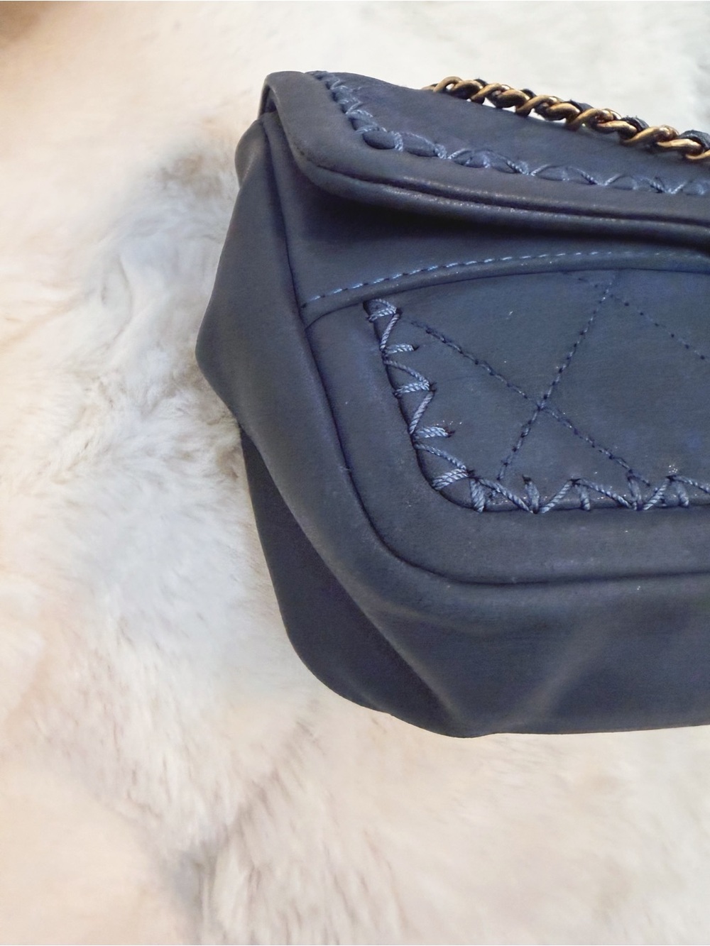 Chanel Navy Blue Quilted Whipstitch Single Flap Bag - Picture 7 of 13